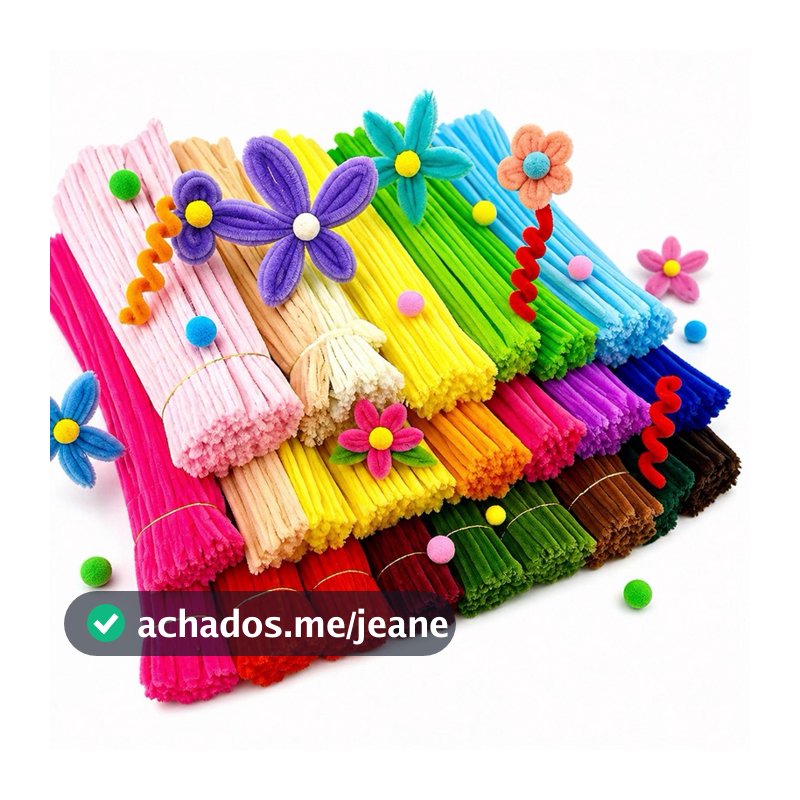 Haste de chenille kit 100 und limpador de cachimbo 30cm