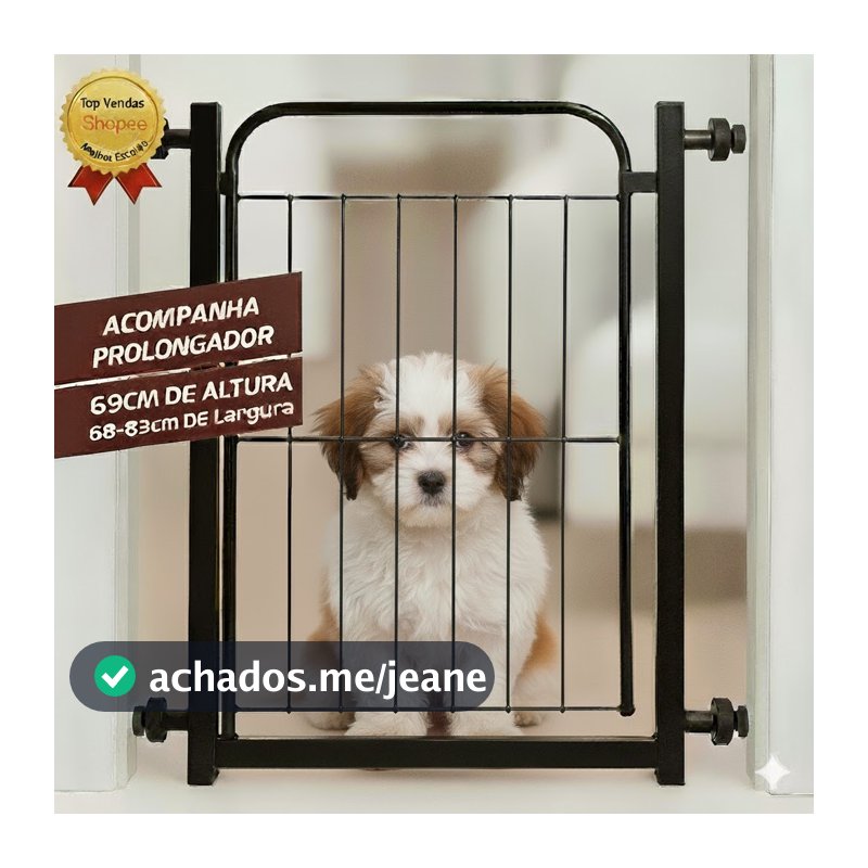Portão Pet Grade Aramado de Proteção Para Cães Portão para Bebes Segurança Para Crianças Com Extensor de 10cm