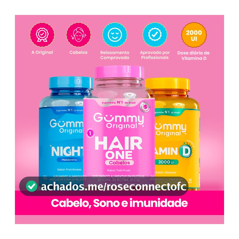 Kit Gummy Night Hair e Vitamina D 3 Frascos Melatonina Biotina Imunidade