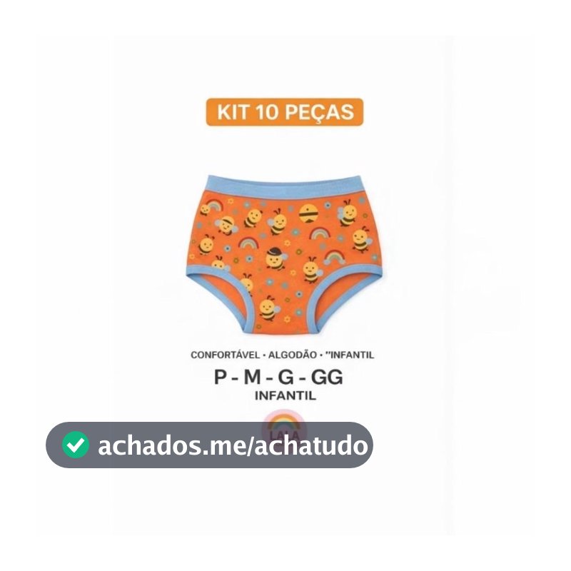 Kit 10 Calcinhas Box Shortinho Confortável Algodão Menina