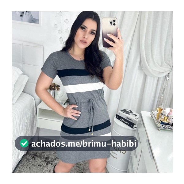 Vestido Feminino Midi Náutico Viscolycra Listrado Moda Evangélica
