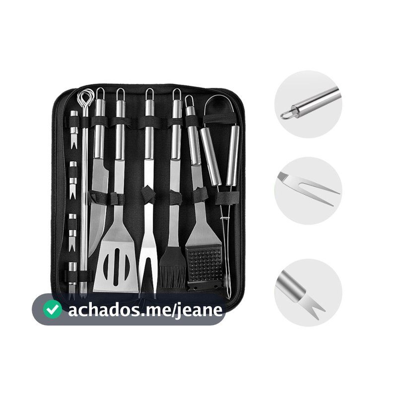 15 Peças Churrasco Inox Maleta Com Kit Jogo Faqueiro Para Churrasco Kit Faca Profissional Premium