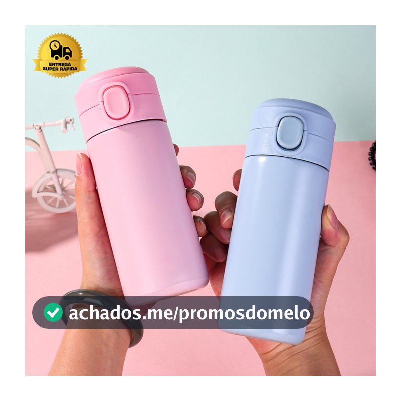 Garrafa Térmica Inox 320ml Infantil Lancheira Escola Presente Garrafinha de Água e Suco Squeeze