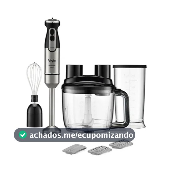 Mixer 5 em 1 Inox 1000W Elgin Processador Fatiador Ralador Triturador Alta Potência