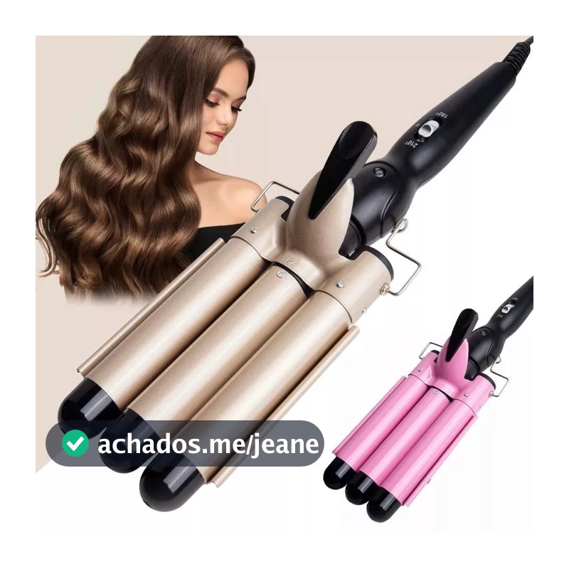 Prancha Triondas Ondulador Triplo Modelador de Cachos Onda Cabelo Cerâmica Para Longo E Curto 200°C