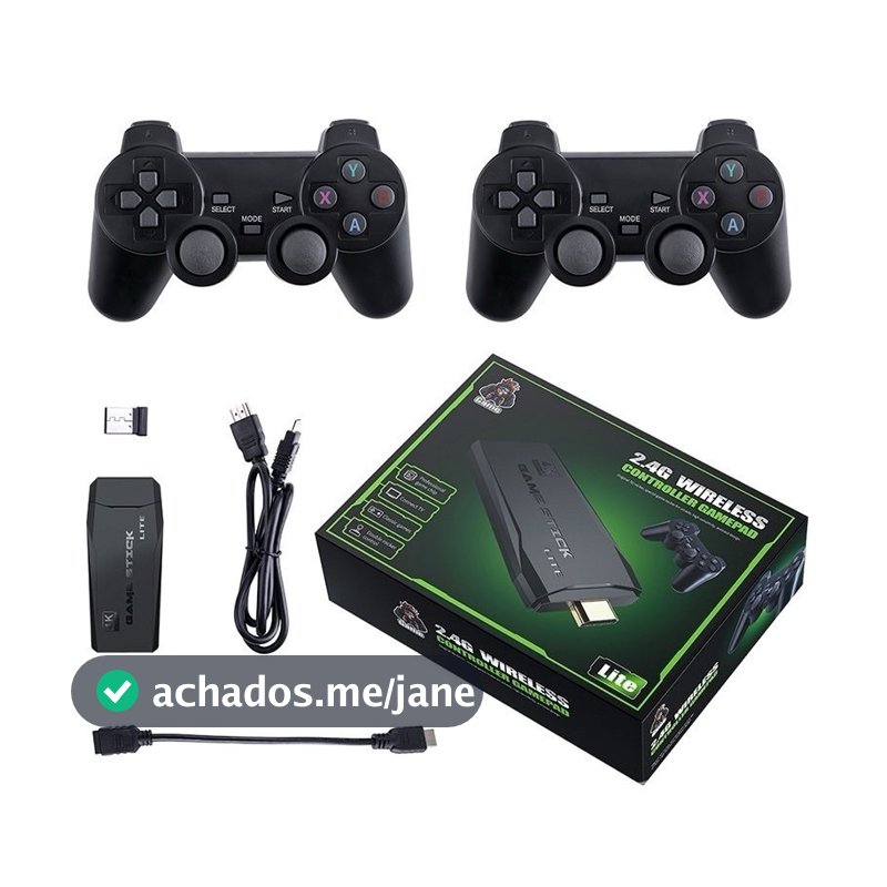Video Game Stick 4k 10mil Jogos Retro 2 Controles Sem Fio Console Portatil Jogos Retro Antigo Original Envio Imediato