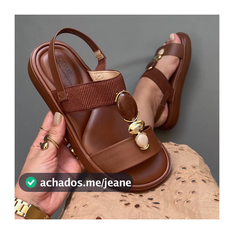 Sandália Modare Flat Ultraconforto Pedraria Ortopédica Elástico