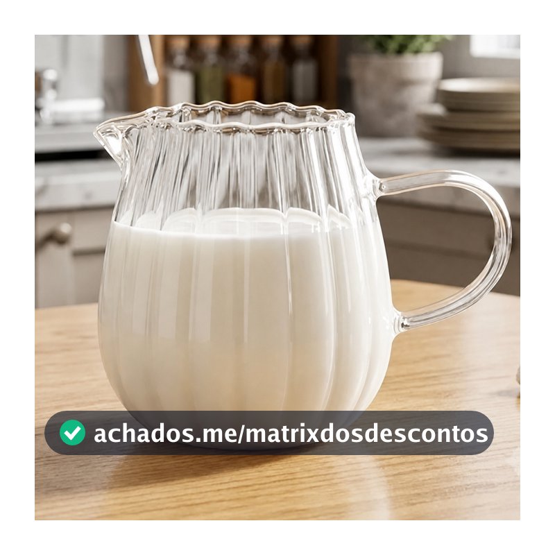 Jarra Leiteira De Vidro Borossilicato Lótus 300ml Hauskraft Para Café e Mesa Posta