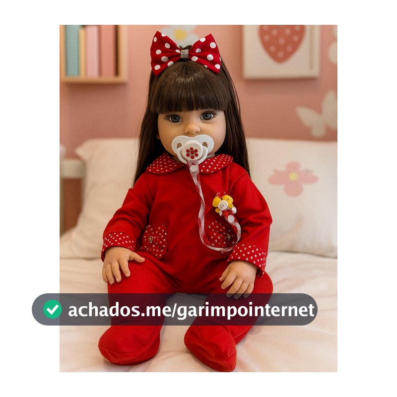 Boneca Bebê Reborn de Luxo Menina + Acessórios, Pode Dar Banho