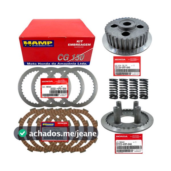 Kit Embreagem Completo C/ Mola Titan Bros 150 Original Honda