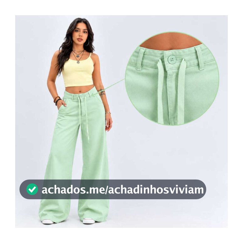 Calça Feminina Sensorial Marrant Pantalona Cintura Alta Com Amarração Elegante