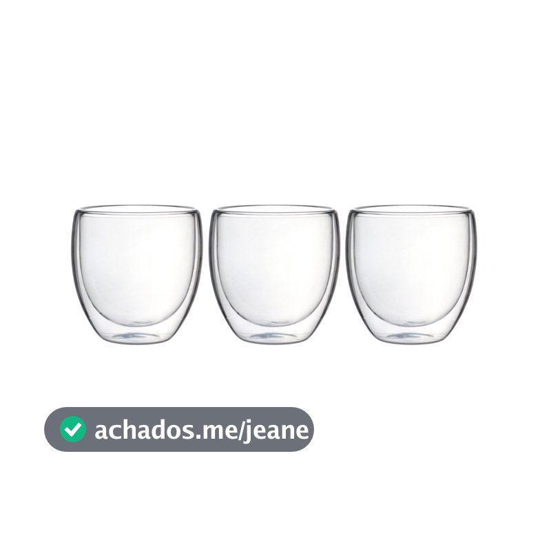 Kit 03 Copos de Vidro Borossilicato 80ml Nobre