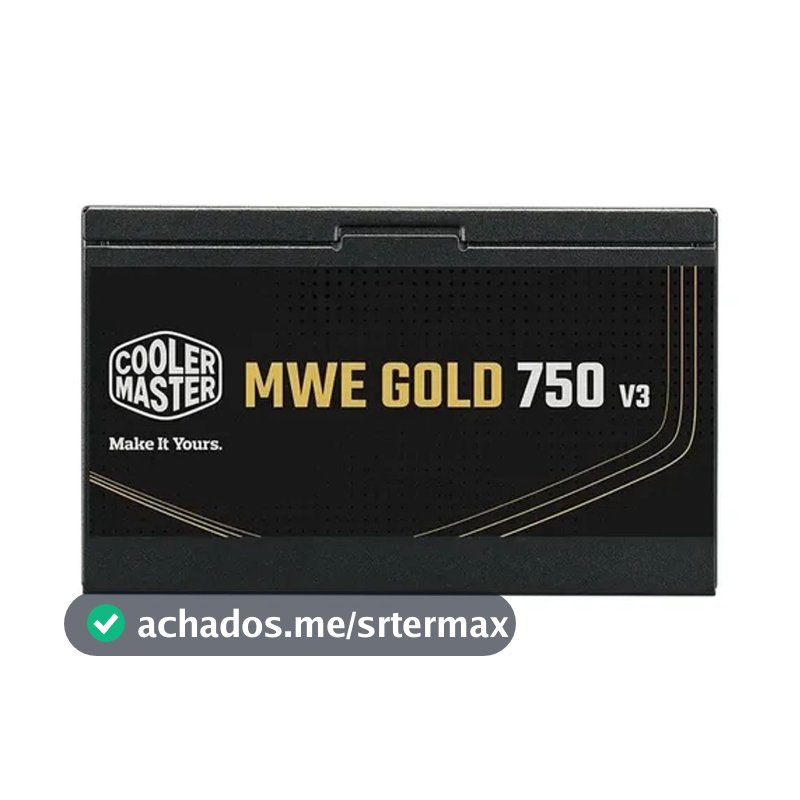 Fonte Cooler Master ATX 3.1 750W MWE Gold 750 V3 PFC Ativo 80 Plus Gold Sem/Cabo