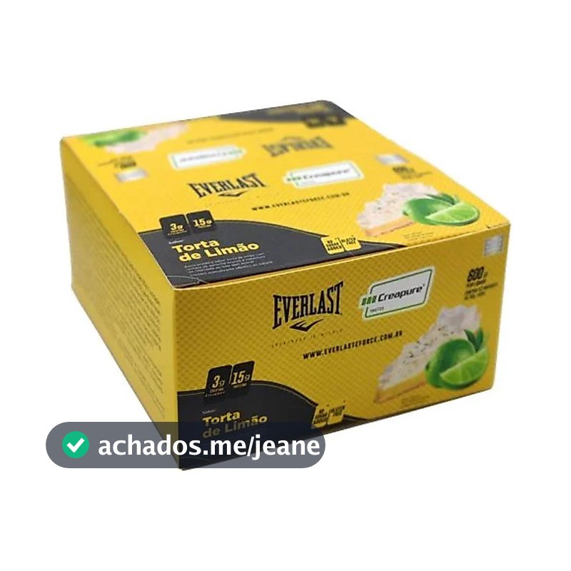 Barra De Proteína Com Creatina Torta De Limão 12 Unidades Everlast