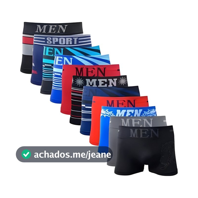 Kit 10 Cuecas Boxers Premium Masculina Adulto de Microfibra