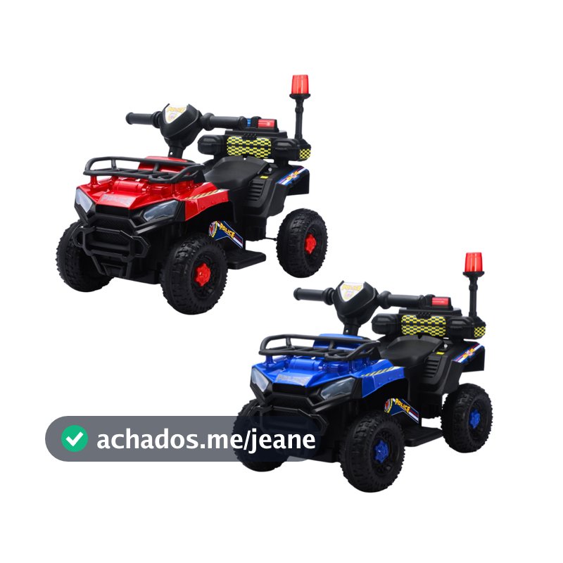 Carro Eletrico Infantil Policial Bivolt Luz Som Marcha Frente Re Maxi Toys(SEM CONTROLE REMOTO)