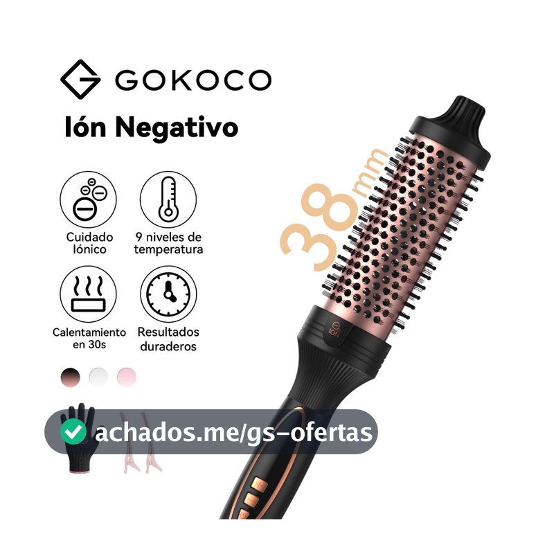 GOKOCO Modelador De Cabelo Portáti íons Negativos 9 Níveis De Temperatura Aquecimento Rápido 30s Para Cabelos Cacheado