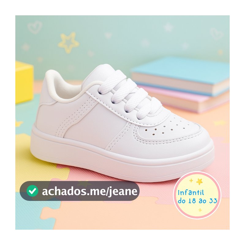 Tênis Branco Unissex Infantil e Baby, Conforto e Elegância para Crianças do 18 ao 33!