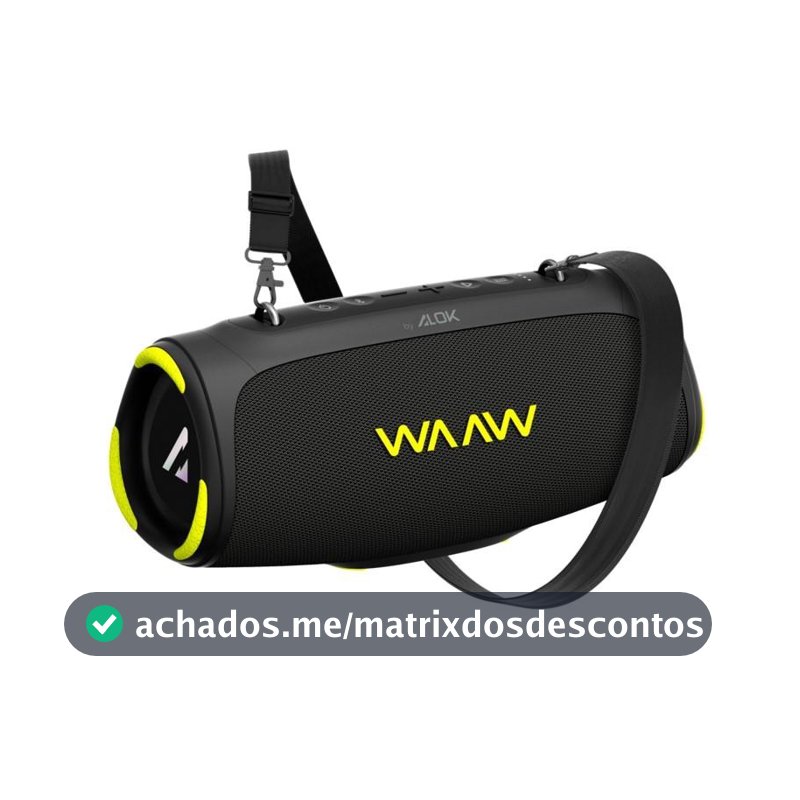 Caixa de Som Bluetooth WAAW Boom 110 40W RMS de Potência Á prova D’água Proteção IPX7 26 Horas