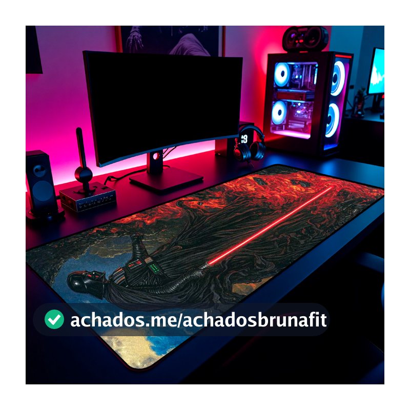 Mouse Pad Darth Vader Star Wars Sith Gamer 65x30cm / 80x40cm / 90x50cm / 120x60cm Borda Costurada