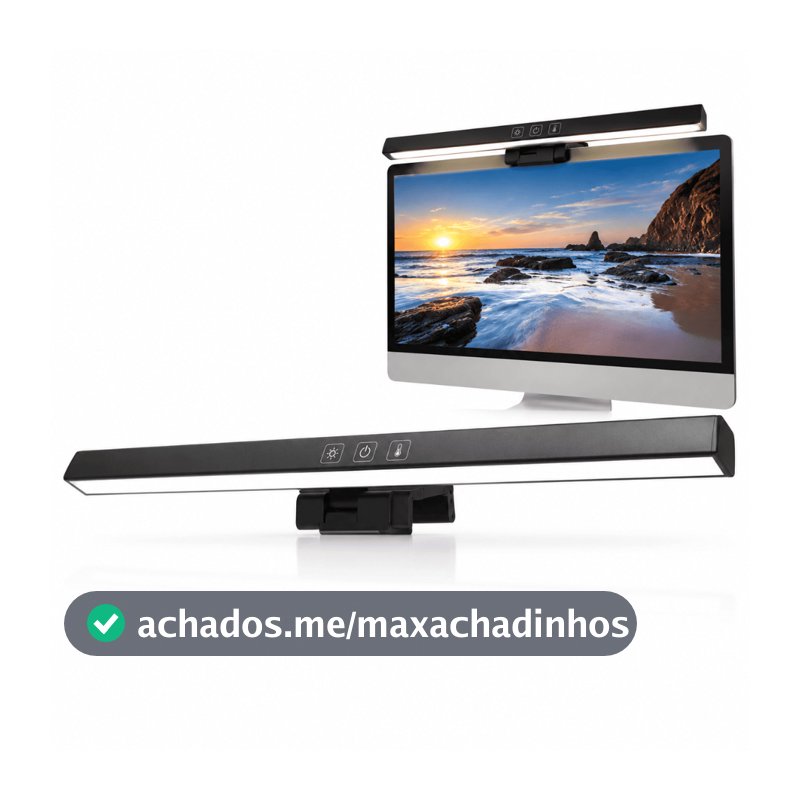 Luminária Led Monitor Barra Ajustável Intensidade Iluminação CHEF D