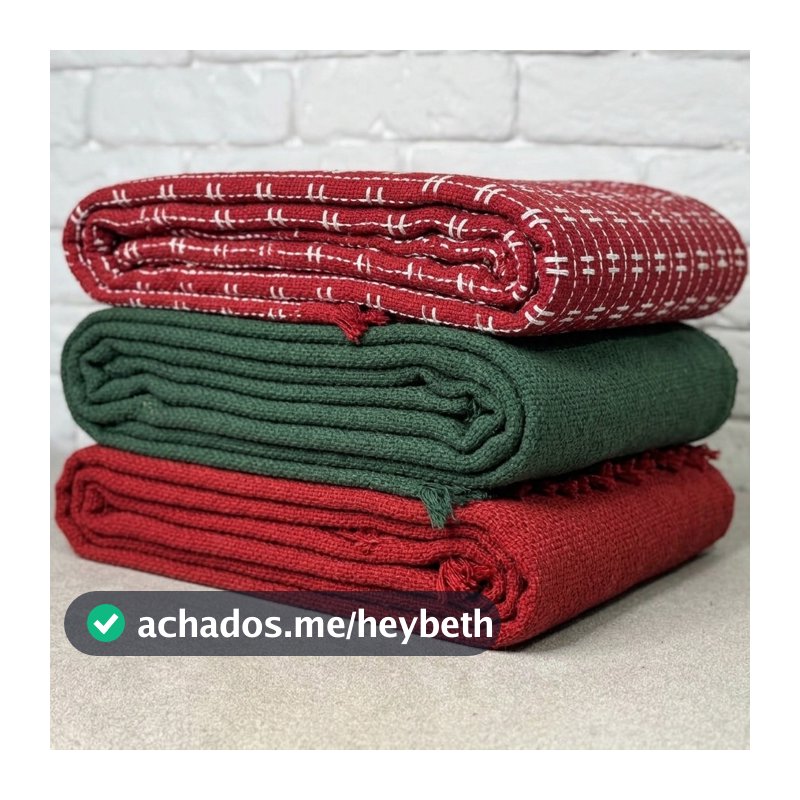 Manta para Sofá 3,00m x 1,80m Cores de Natal Verde e Vermelha Proteção e Decoração