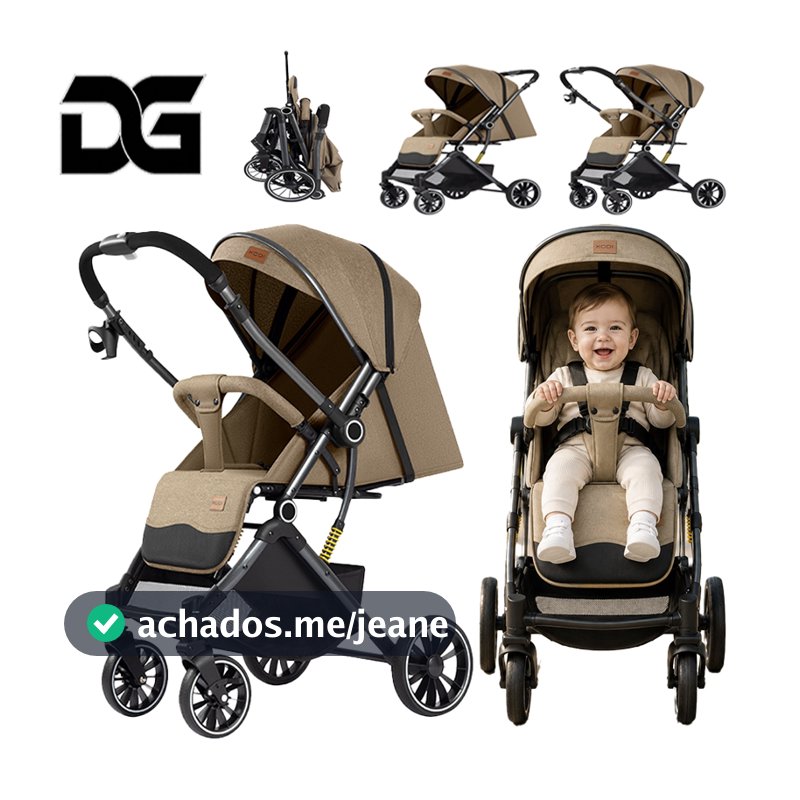Carrinho de Bebê Dobrável Compacto, Reclinável, Assento Deitável, Amortecimento,Cesta Arrumada para Passeio com Bebê-P30