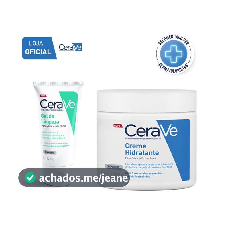 Kit CeraVe Gel de limpeza facial 150g + Creme hidratante corporal 454g