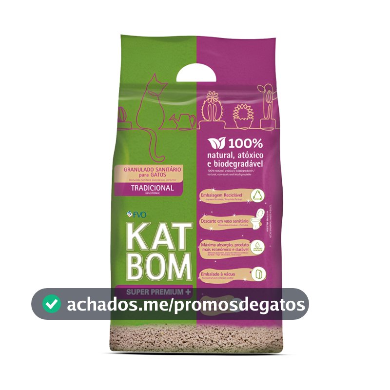 Areia Higiênica Katbom Para Gatos Granulado Tradicional 3kg