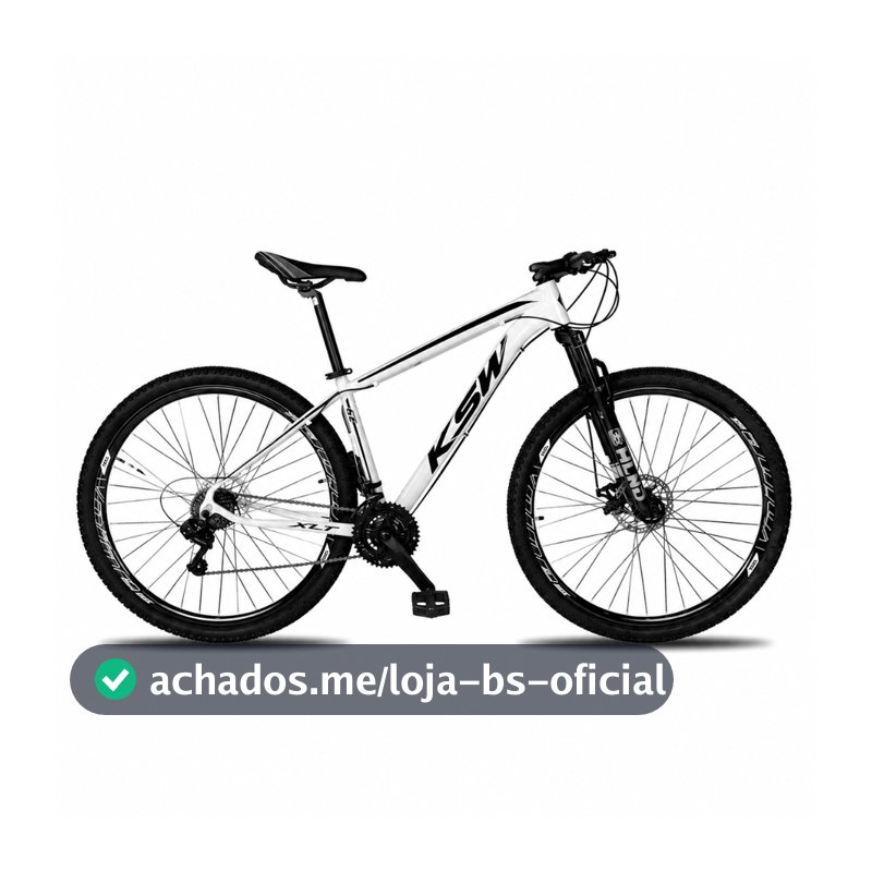 BICICLETA ARO 29 KSW XLT 21 MARCHAS SHIMANO FREIOS A DISCO QUADRO 17 BRANCA