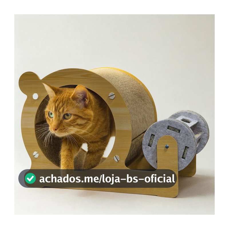 Brinquedo Toca Interativo e Multifuncional para Gatos com Arranhador e Rodinha