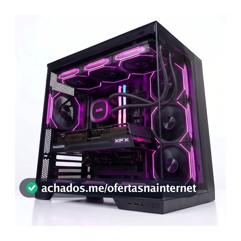 PC Gamer Black JIREH ELITE 4K | RYZEN 7 7800X3D | RX 9070 XT 16GB AMD | 32GB DDR5 | SSD 1TB NVMe