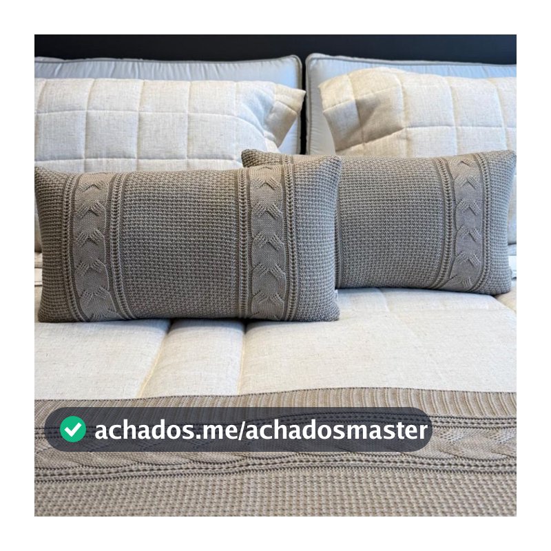 Capa Almofada 30x50cm Tricot Premium com Zíper Toque Macio Alta Durabilidade Sofisticação Sofá Cama