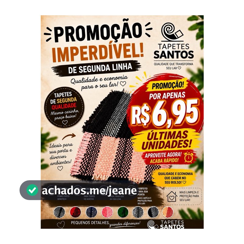 tapete de porta  De segunda qualidade a 1 unidade cores variadas com pequenos defeitos