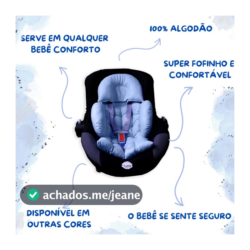 Colchonete Redutor Almofada para Bebê Conforto Apoio de Corpo Acolchoado Macio 100% Algodão