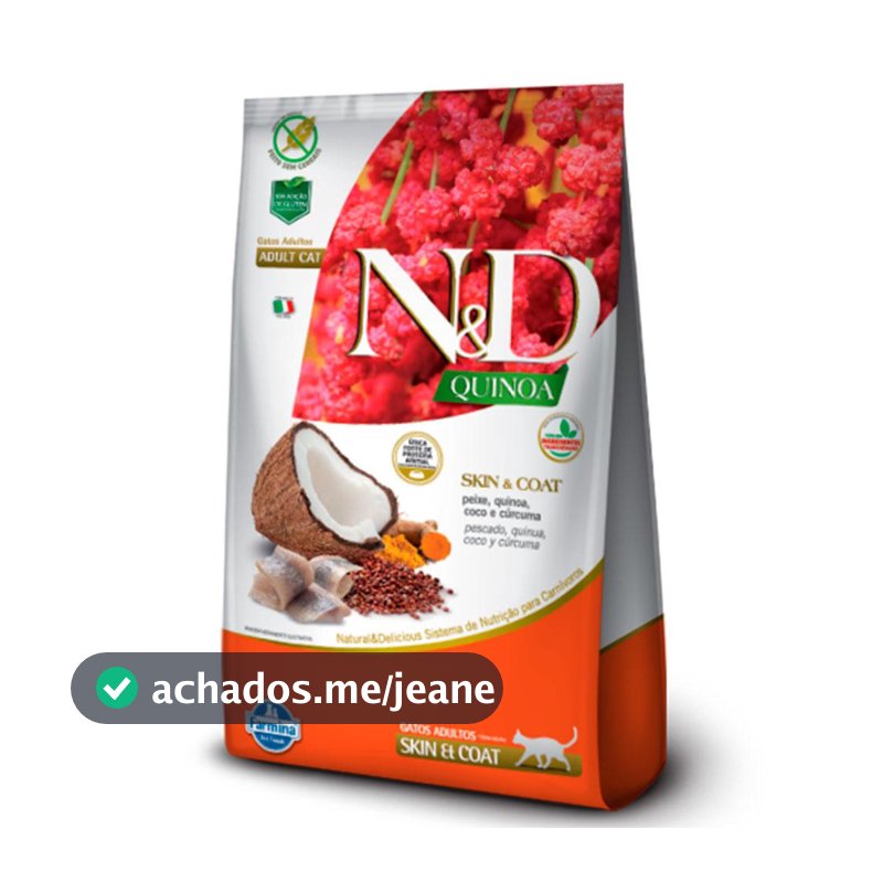 Ração Nd Quinoa Gatos Adultos Skin Peixe - 7,5kg