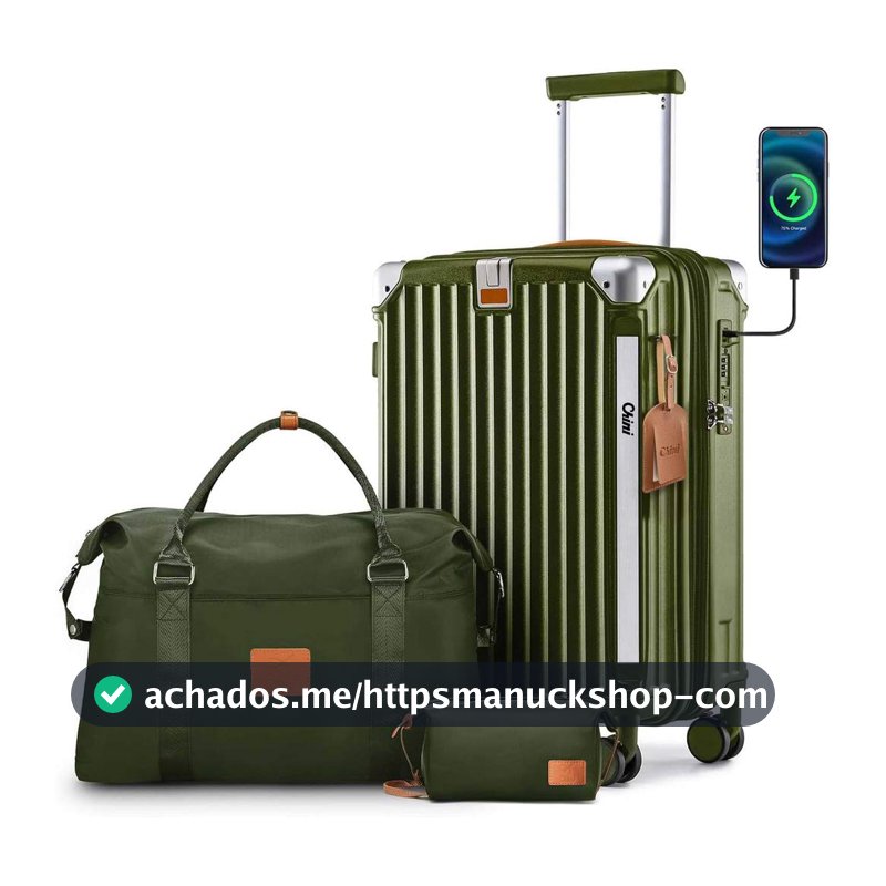 Mala de abordo Viagem 20" 24" KIT3 Zíper Dupla Rodinhas 360" Material Alta Qualidade MALA20