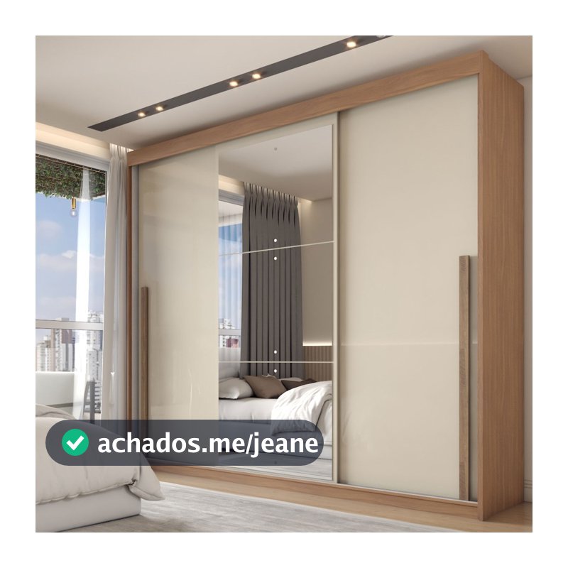 Guarda-Roupa Casal Arcadia 3 Portas 6 Gavetas com Espelho - Panorama Móveis