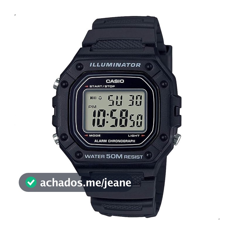 Relógio de Pulso Masculino Casio Digital Preto W-218H-1AVDF Relógio Original Masculino Esportivo