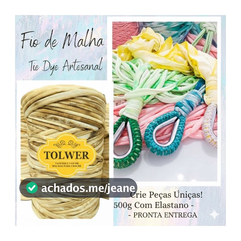 Linha de Crochê Fio de Malha Residual Tie Dye – Contem 1 Cone 500g