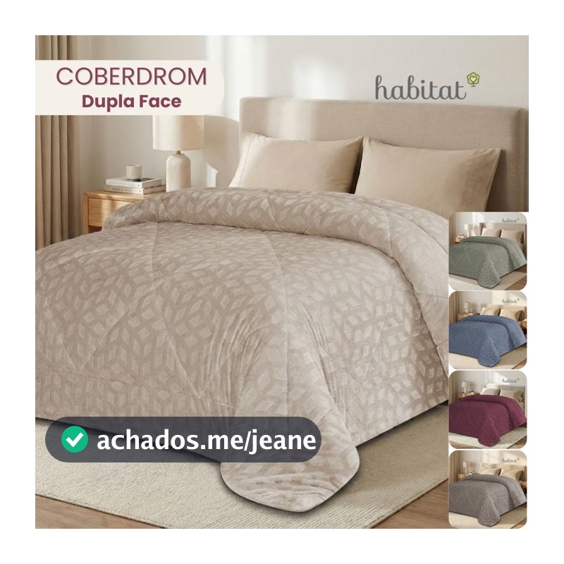 Coberdrom Edredom Casal Queen Habitat Extra Macio Dupla Face Quentinho e Confortável