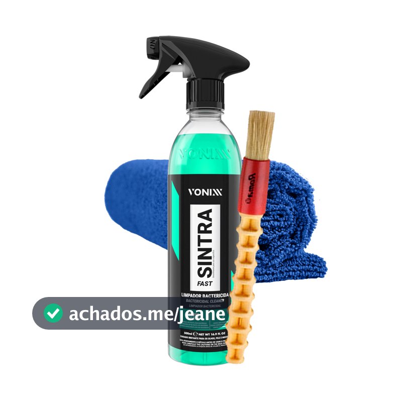 Kit Sintra Fast Vonixx Limpador Multiuso APC Bactericida Limpeza Interna Carro Painel Porta Banco