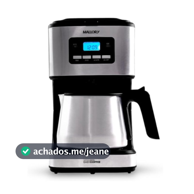 Cafeteira Elétrica Programavel Mallory 1,5 Litros Easy Coffee Preto e Inox - 127V/220V