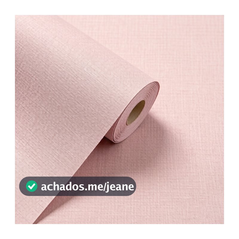 Papel Adesivo Rosa Claro Texturizado Fácil de Instalar Impermeável para Decoração Residencial 5m x 45cm