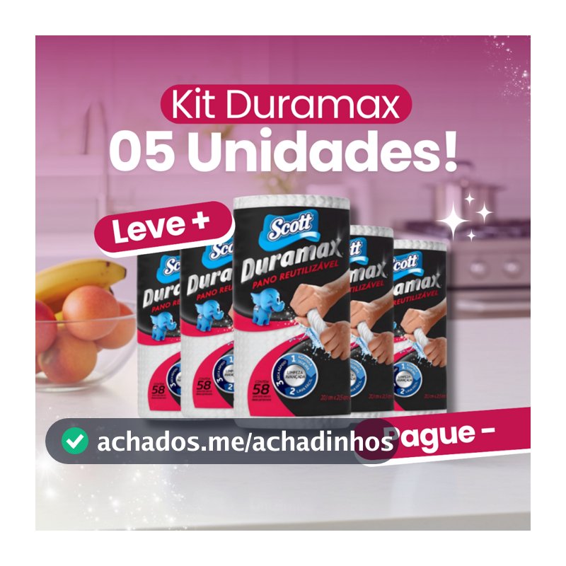 Kit com 05 Panos Multiuso Branco Duramax Scott