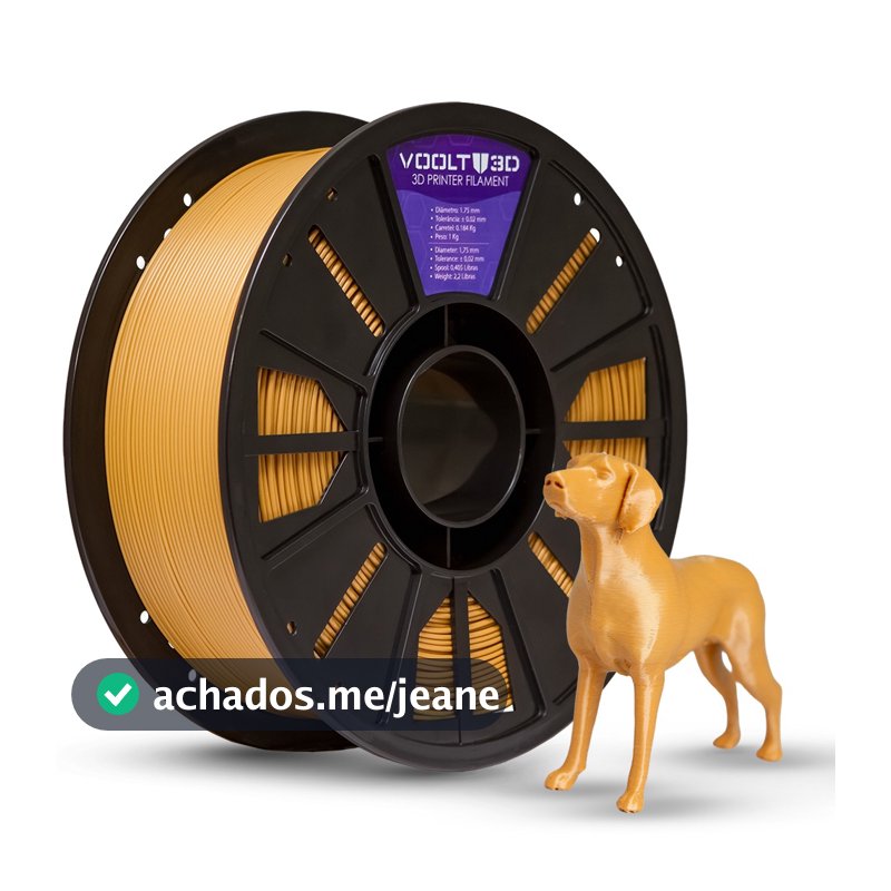 Filamento PLA Marrom Caramelo Sólido Premium 1Kg 1,75mm - Para Impressora 3D Voolt3D