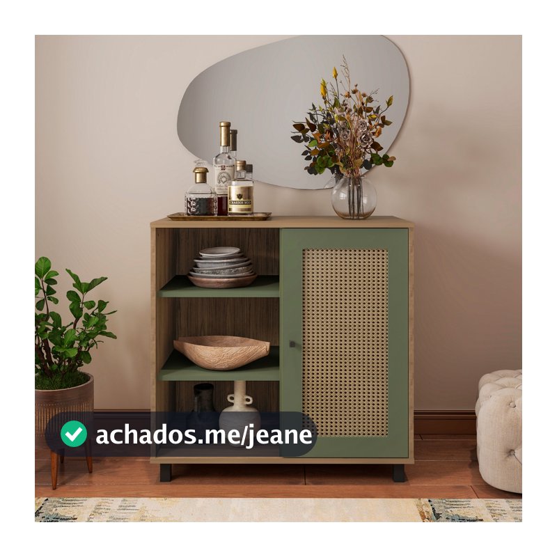 Aparador Buffet Charlotte Carvalho Com Menta - Artely