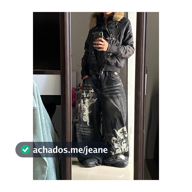 2026 Vintage Impressão Baggy Jeans Y2K Harajuku Tendência Homens E Mulheres Hip Hop Moda Casual Coringa Casal Calças De