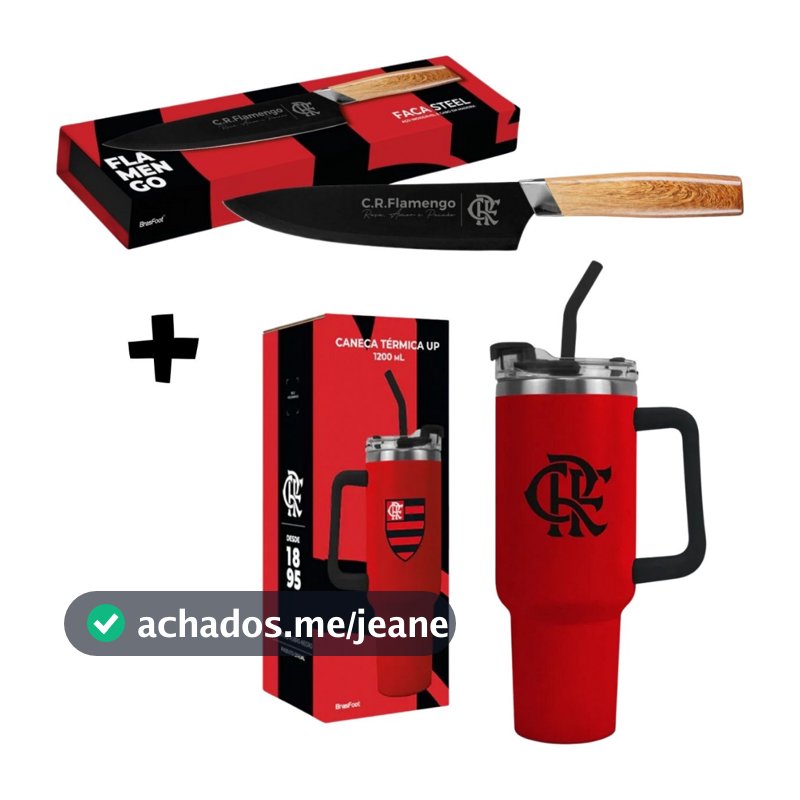 Kit Linha Churrasco Casa Flamengo Oficial Presentes Rubro-negro