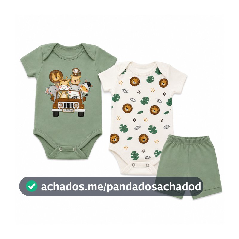 Kit body Bebê 3 peças Roupas de Bebe Conjunto Bebê Verão Roupa de Verão